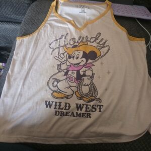 Disney Howdy Wild West Dreamer Tank Top - Cream and Yellow